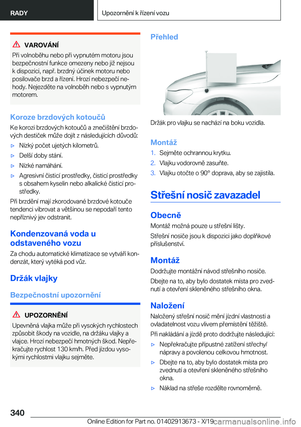 BMW X5 2020  Návod na použití (in Czech) �V�A�R�O�V�