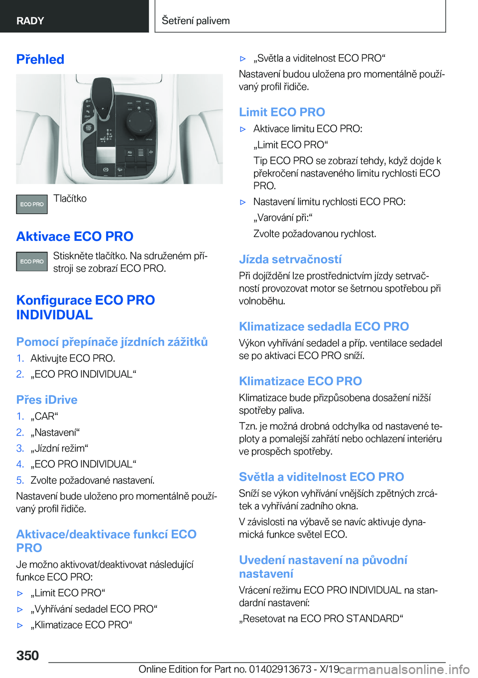 BMW X5 2020  Návod na použití (in Czech) �P�e�h�l�e�d
�T�l�a�č�
