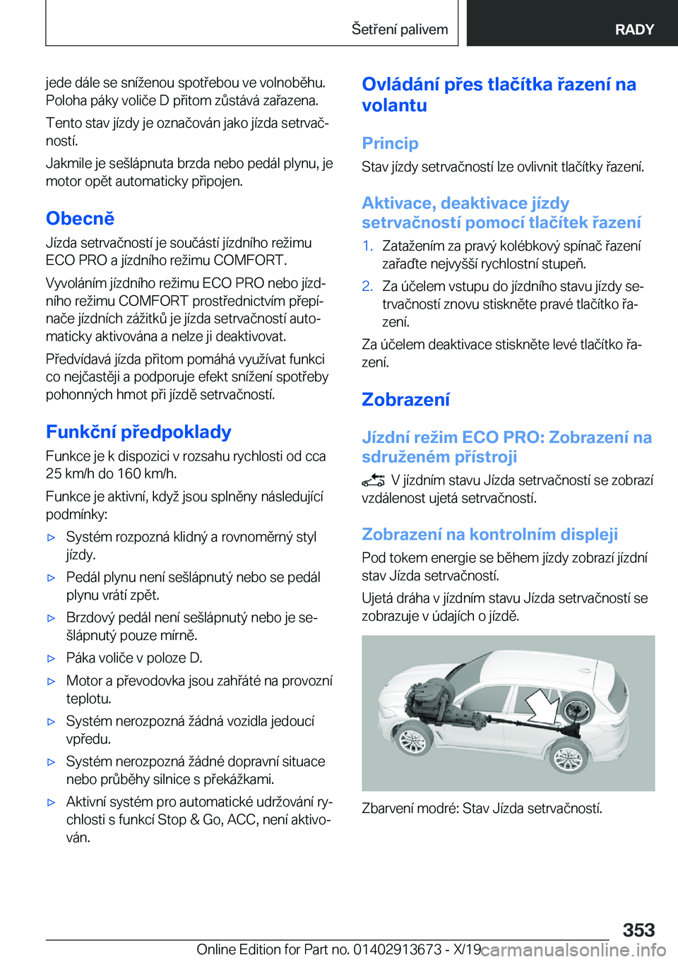 BMW X5 2020  Návod na použití (in Czech) �j�e�d�e��d�