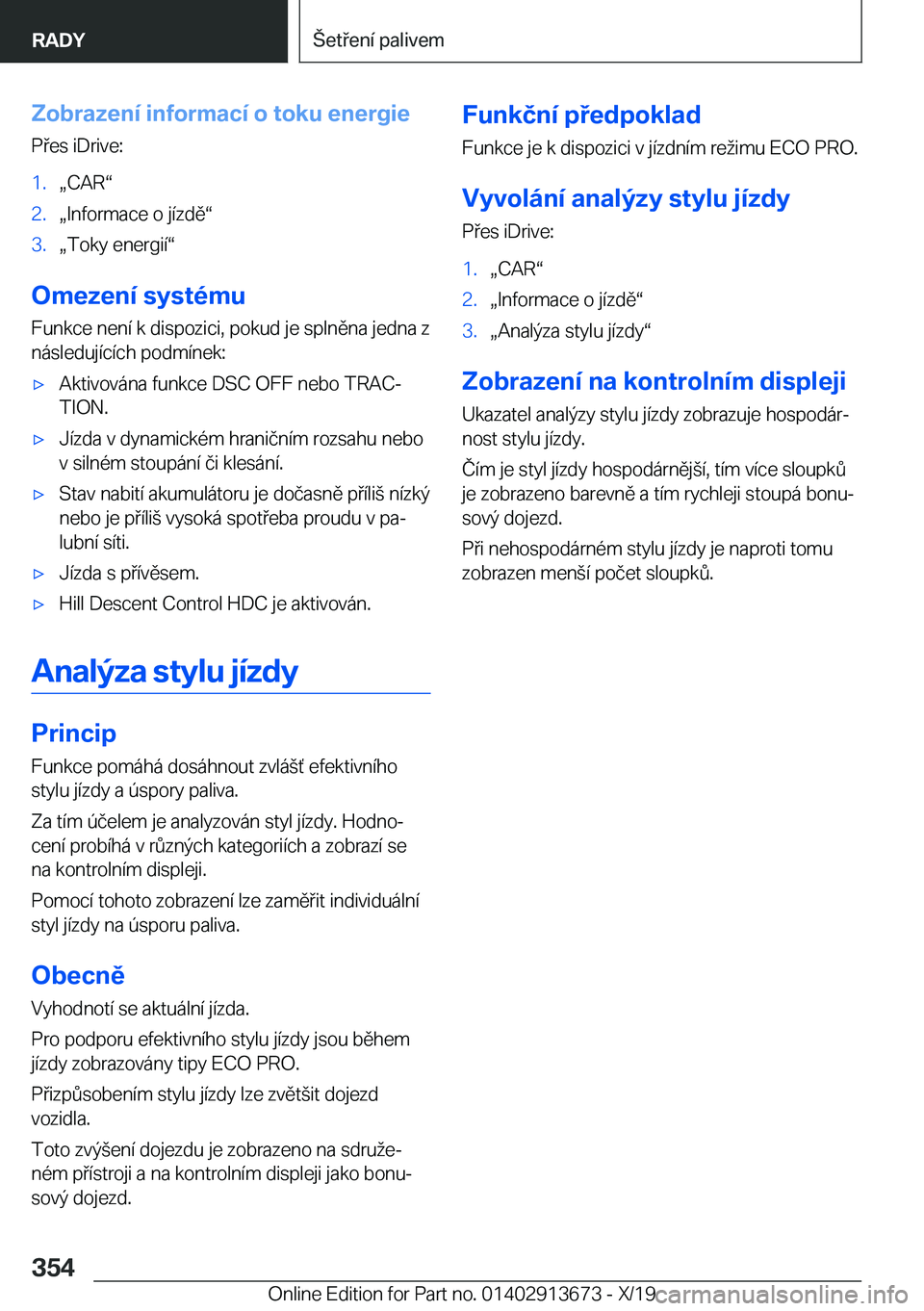 BMW X5 2020  Návod na použití (in Czech) �Z�o�b�r�a�z�e�n�