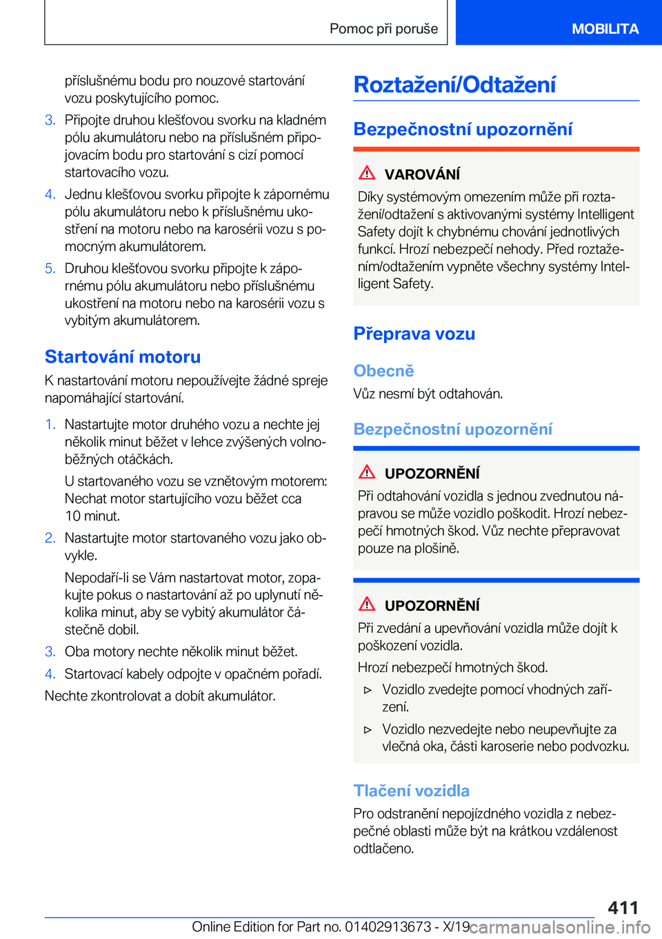 BMW X5 2020  Návod na použití (in Czech) �p�