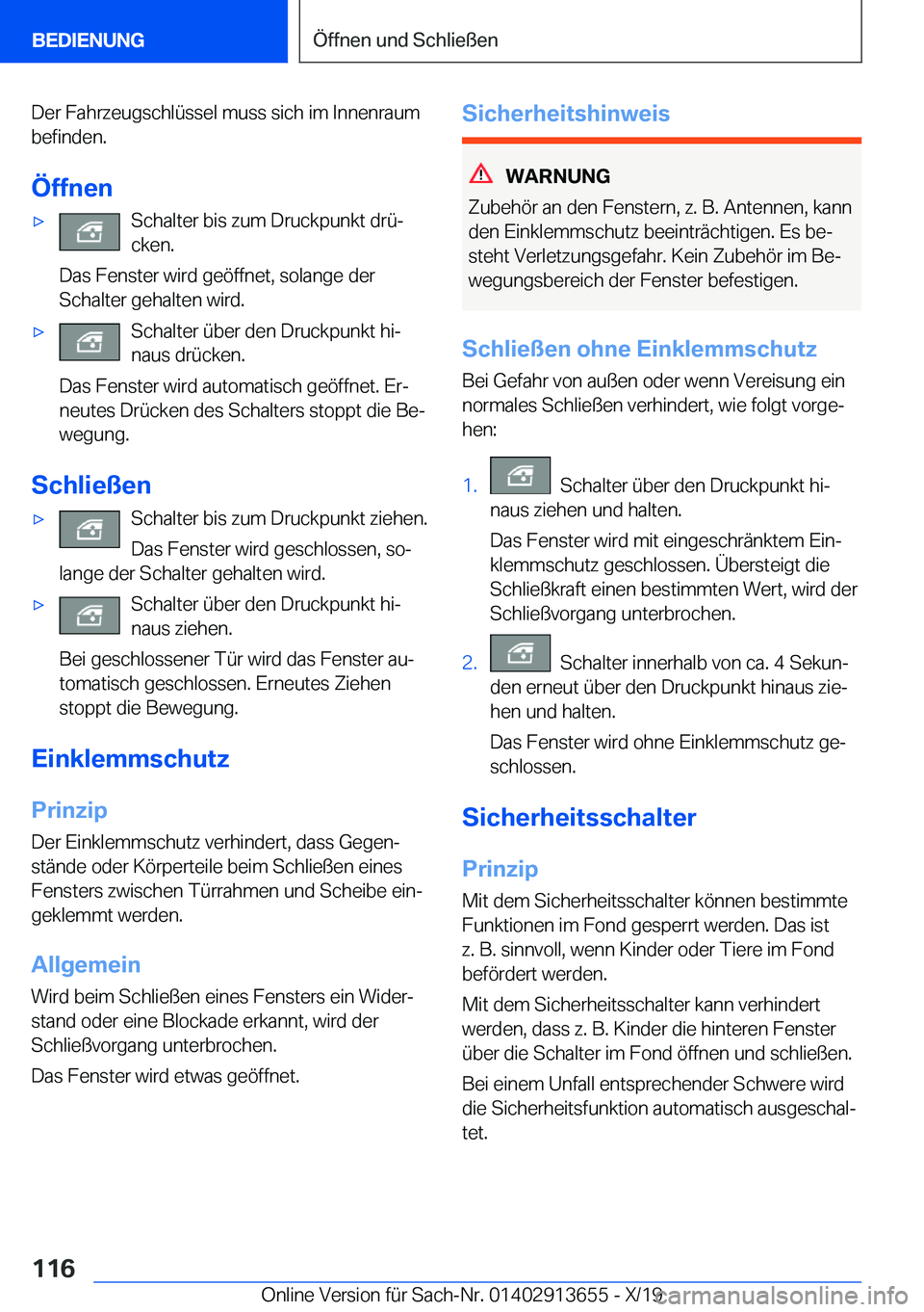 BMW X5 2020  Betriebsanleitungen (in German) �D�e�r��F�a�h�r�z�e�u�g�s�c�h�l�
