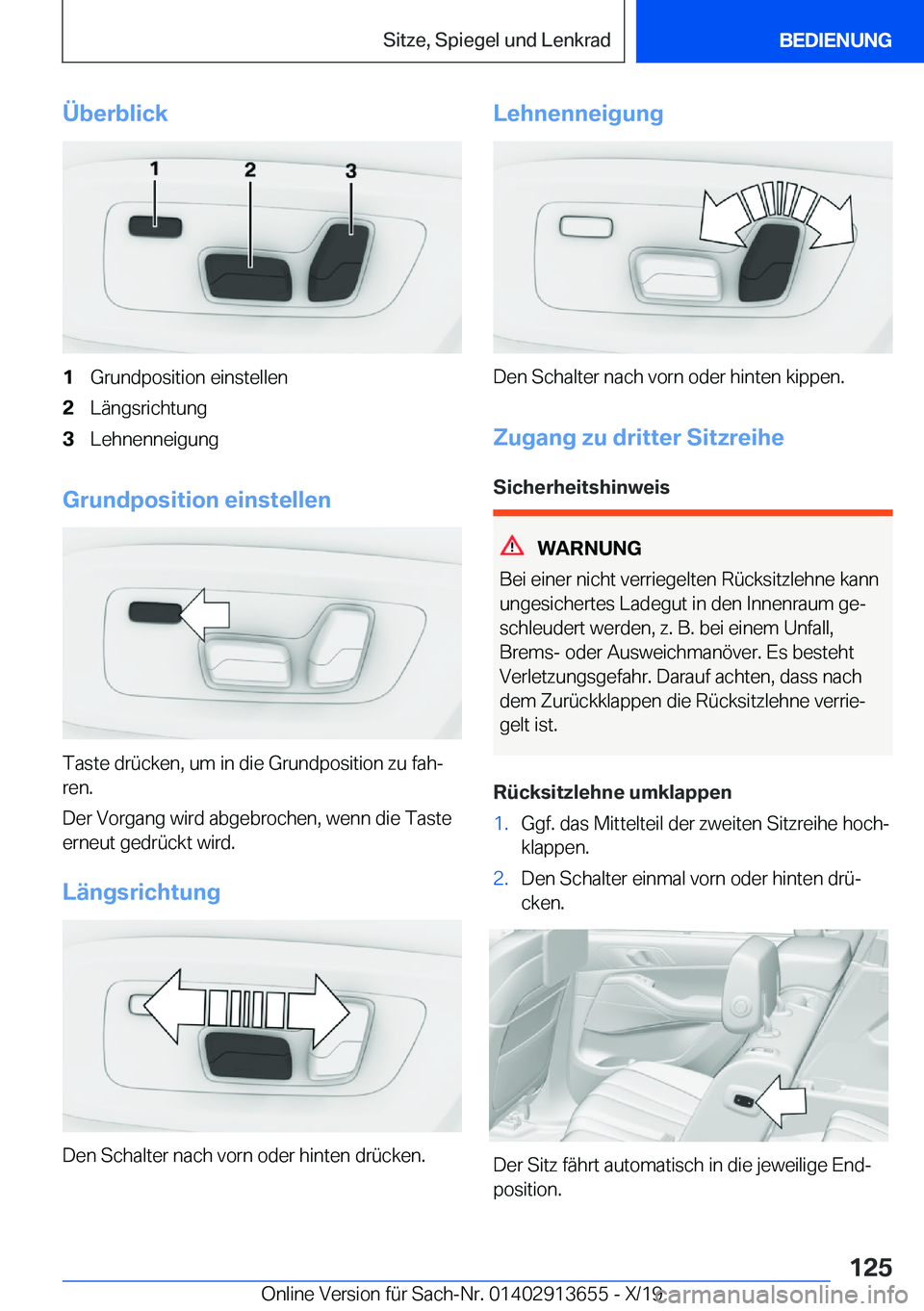 BMW X5 2020  Betriebsanleitungen (in German) �