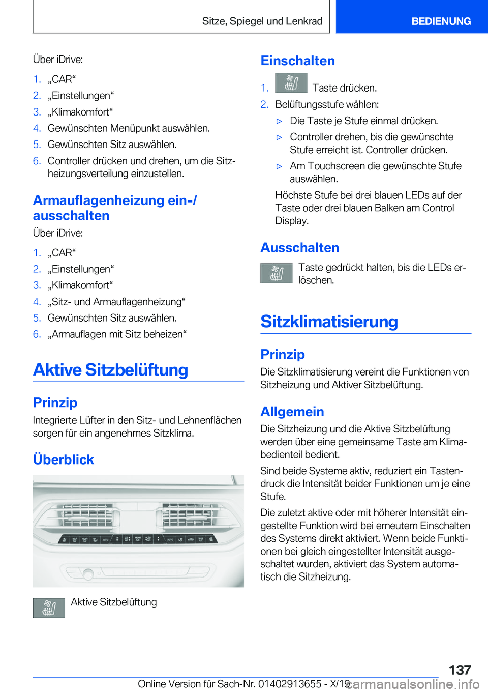 BMW X5 2020  Betriebsanleitungen (in German) �
