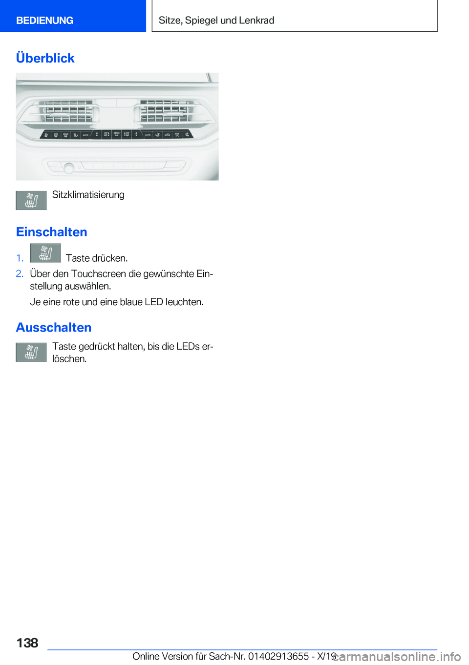BMW X5 2020  Betriebsanleitungen (in German) �