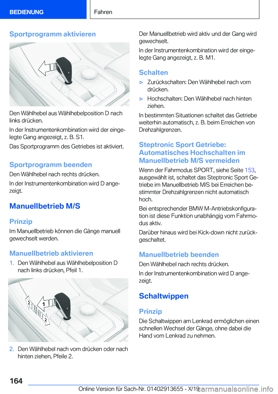 BMW X5 2020  Betriebsanleitungen (in German) �S�p�o�r�t�p�r�o�g�r�a�m�m��a�k�t�i�v�i�e�r�e�n
�D�e�n��W�