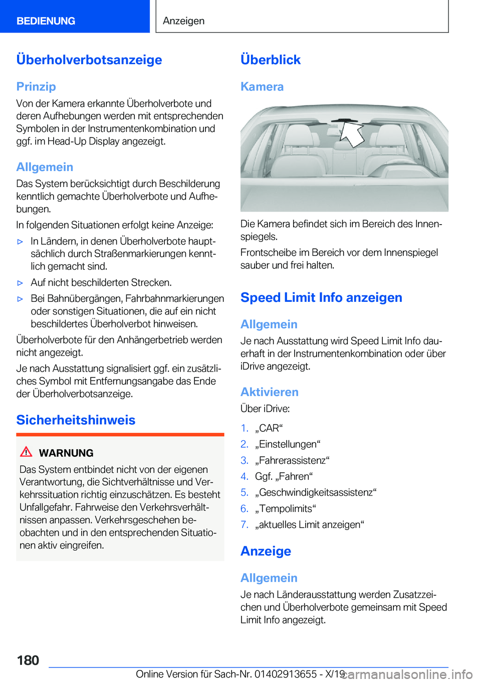 BMW X5 2020  Betriebsanleitungen (in German) �