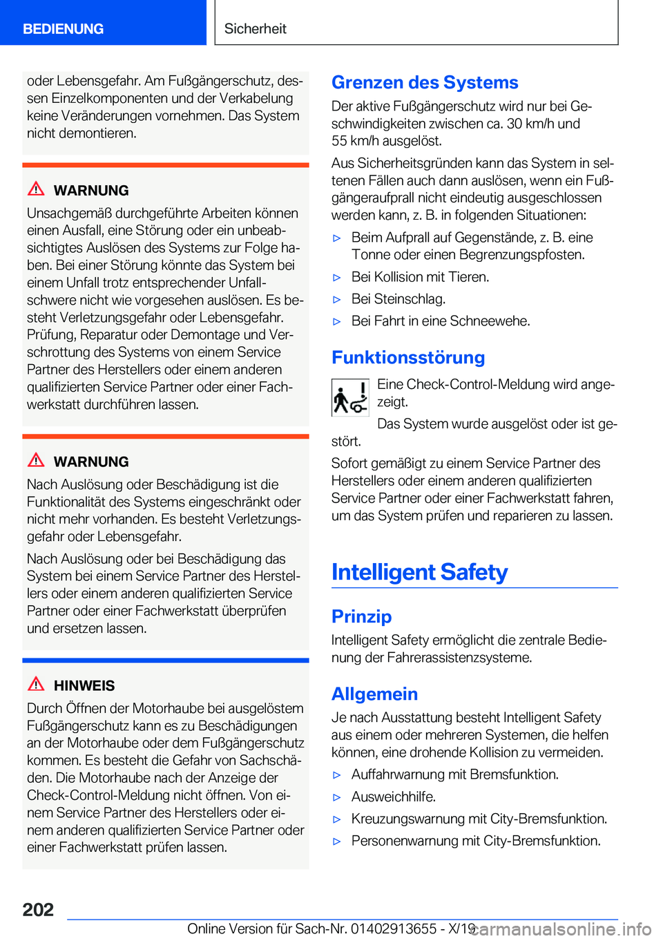 BMW X5 2020  Betriebsanleitungen (in German) �o�d�e�r��L�e�b�e�n�s�g�e�f�a�h�r�.��A�m��F�u�