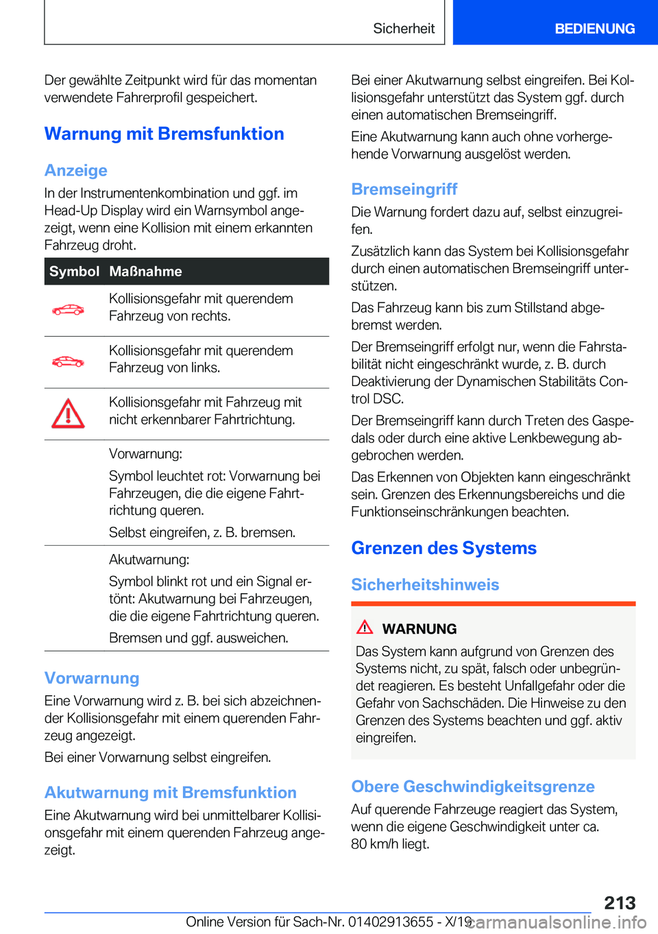 BMW X5 2020  Betriebsanleitungen (in German) �D�e�r��g�e�w�