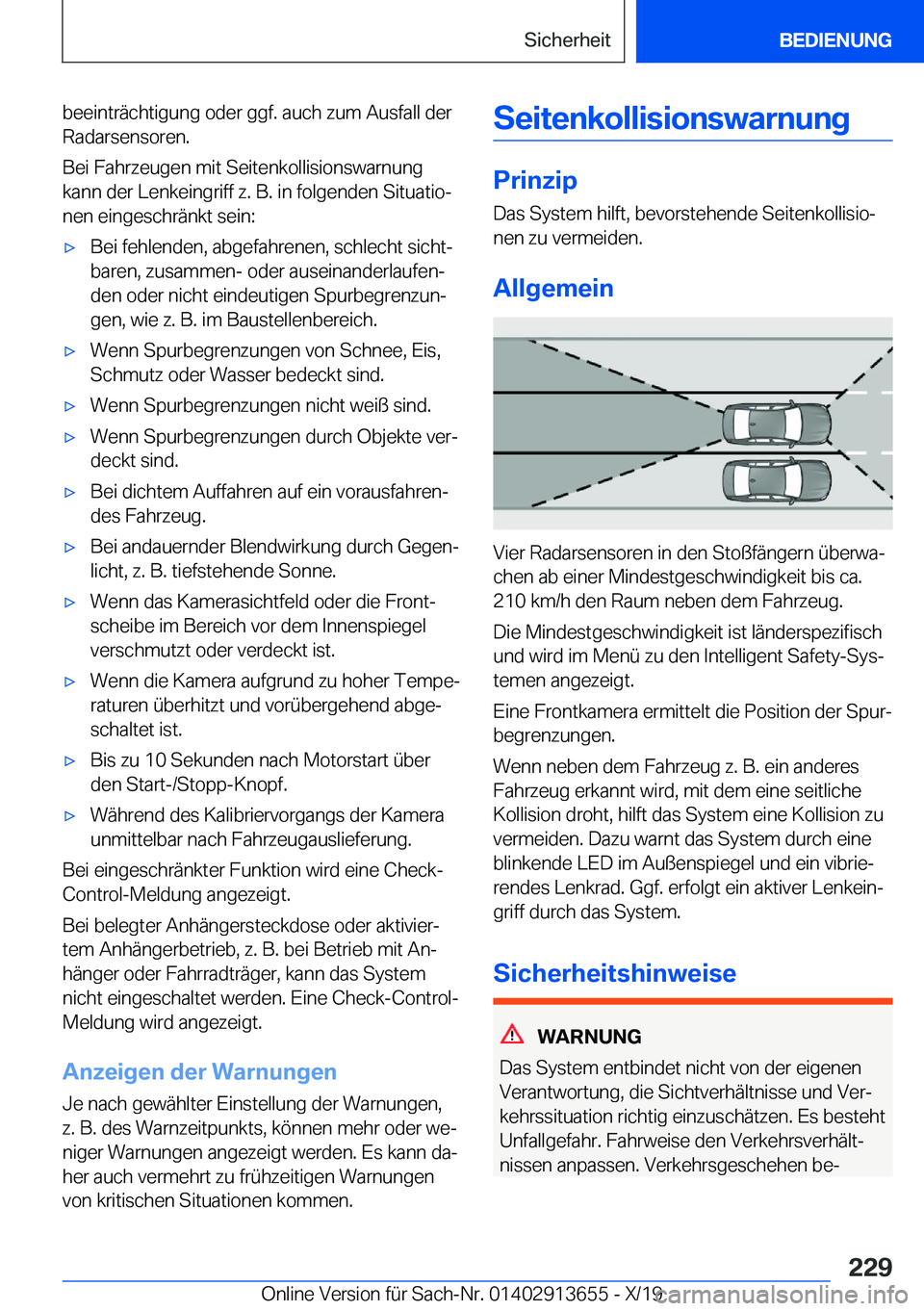 BMW X5 2020  Betriebsanleitungen (in German) �b�e�e�i�n�t�r�