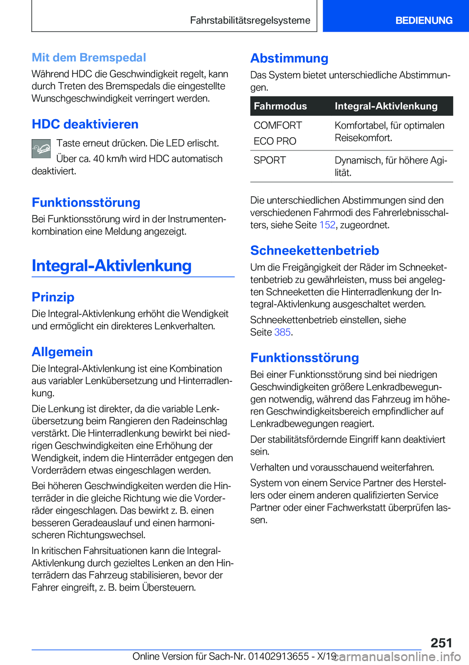 BMW X5 2020  Betriebsanleitungen (in German) �M�i�t��d�e�m��B�r�e�m�s�p�e�d�a�l�W�
