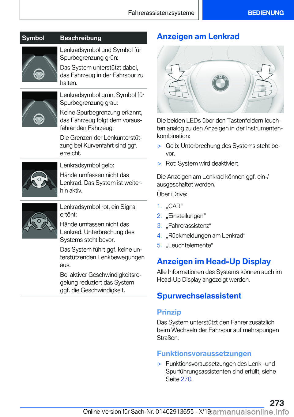 BMW X5 2020  Betriebsanleitungen (in German) �S�y�m�b�o�l�B�e�s�c�h�r�e�i�b�u�n�g�L�e�n�k�r�a�d�s�y�m�b�o�l��u�n�d��S�y�m�b�o�l��f�