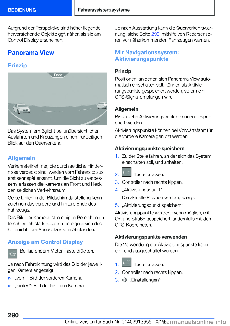 BMW X5 2020  Betriebsanleitungen (in German) �A�u�f�g�r�u�n�d��d�e�r��P�e�r�s�p�e�k�t�i�v�e��s�i�n�d��h�
