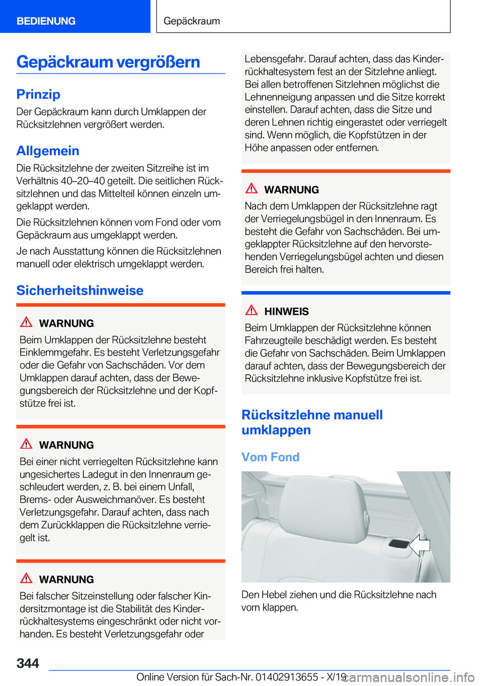 BMW X5 2020  Betriebsanleitungen (in German) �G�e�p�