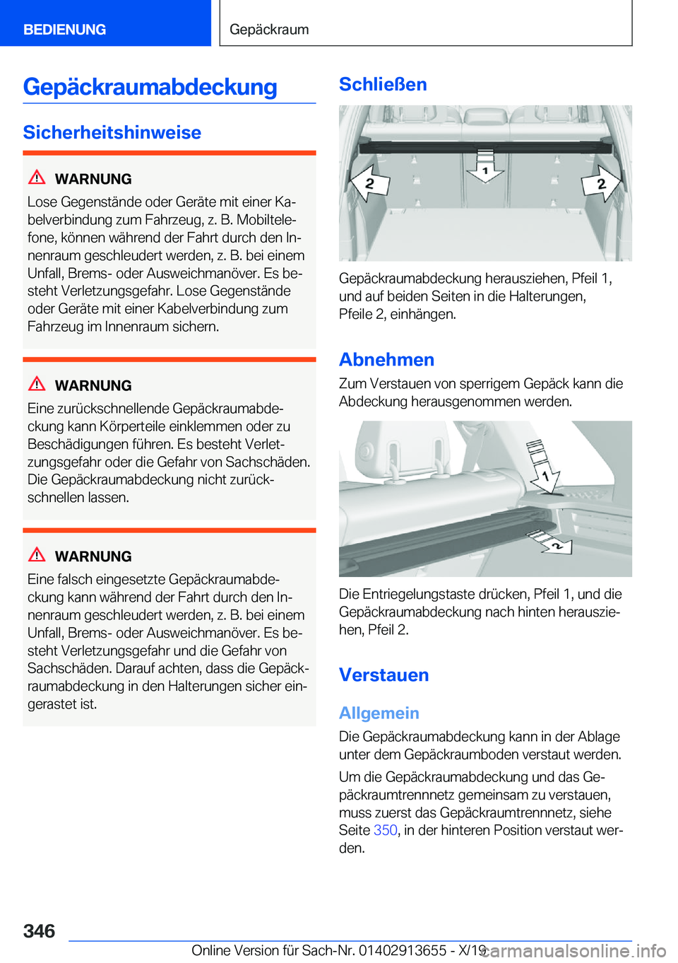 BMW X5 2020  Betriebsanleitungen (in German) �G�e�p�
