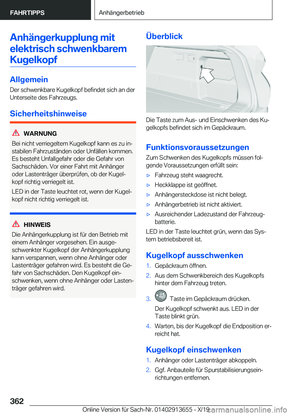 BMW X5 2020  Betriebsanleitungen (in German) �A�n�h�