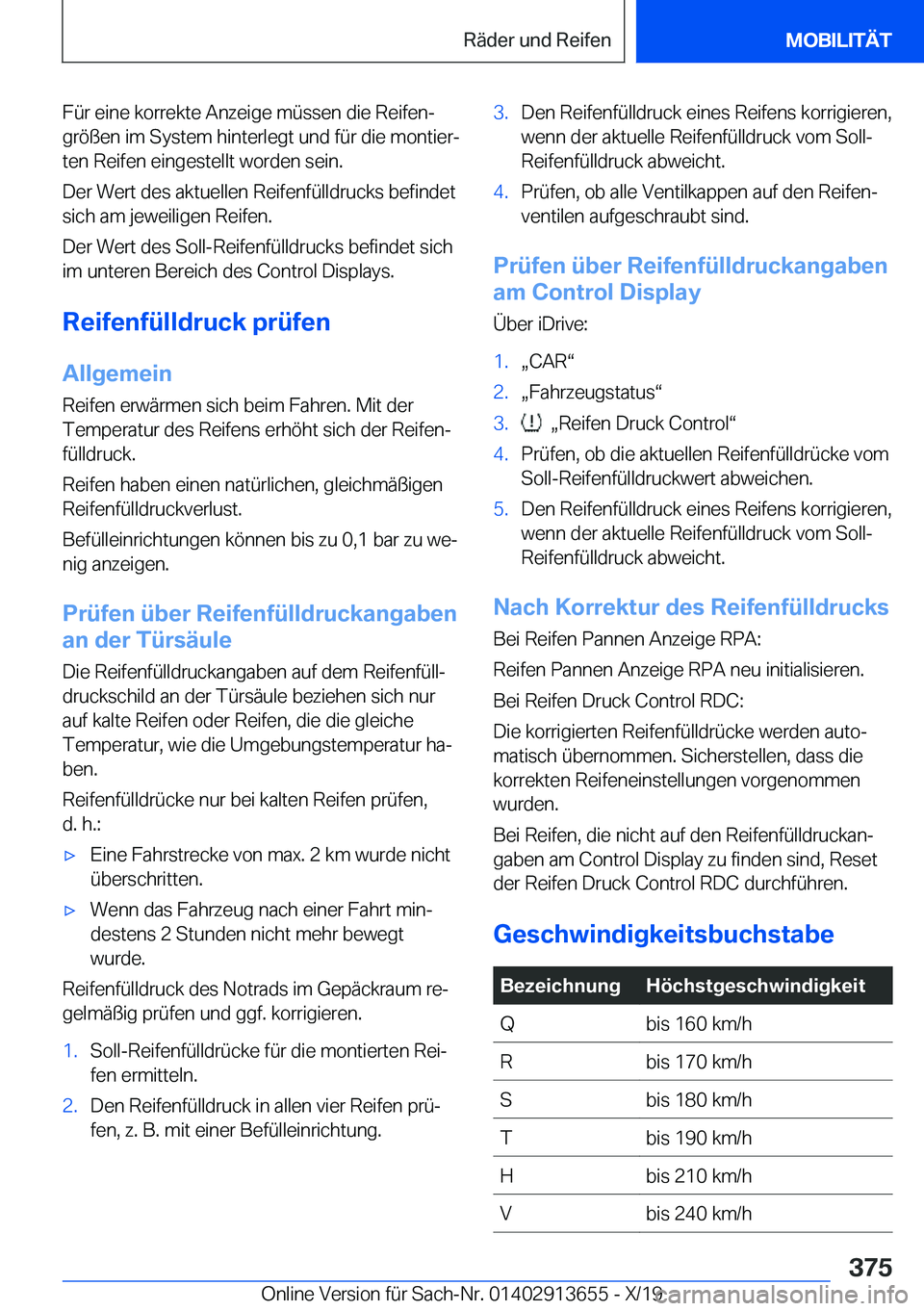 BMW X5 2020  Betriebsanleitungen (in German) �F�