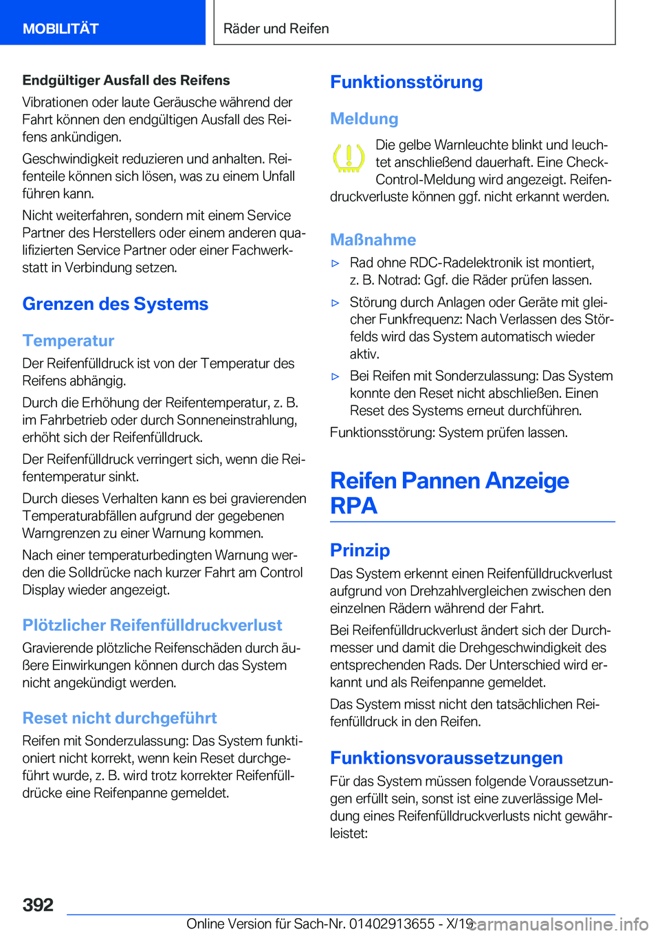 BMW X5 2020  Betriebsanleitungen (in German) �E�n�d�g�