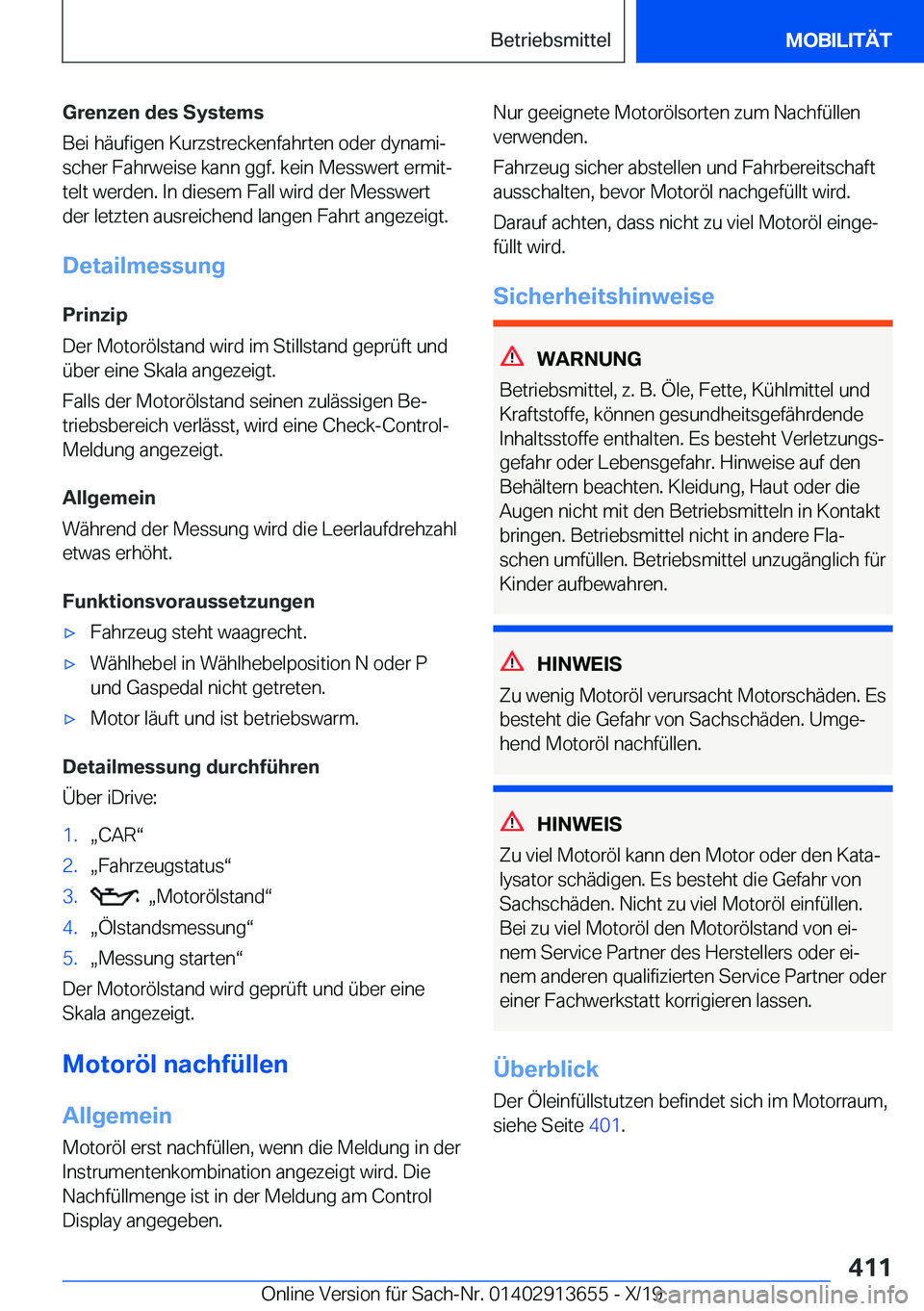 BMW X5 2020  Betriebsanleitungen (in German) �G�r�e�n�z�e�n��d�e�s��S�y�s�t�e�m�s
�B�e�i��h�
