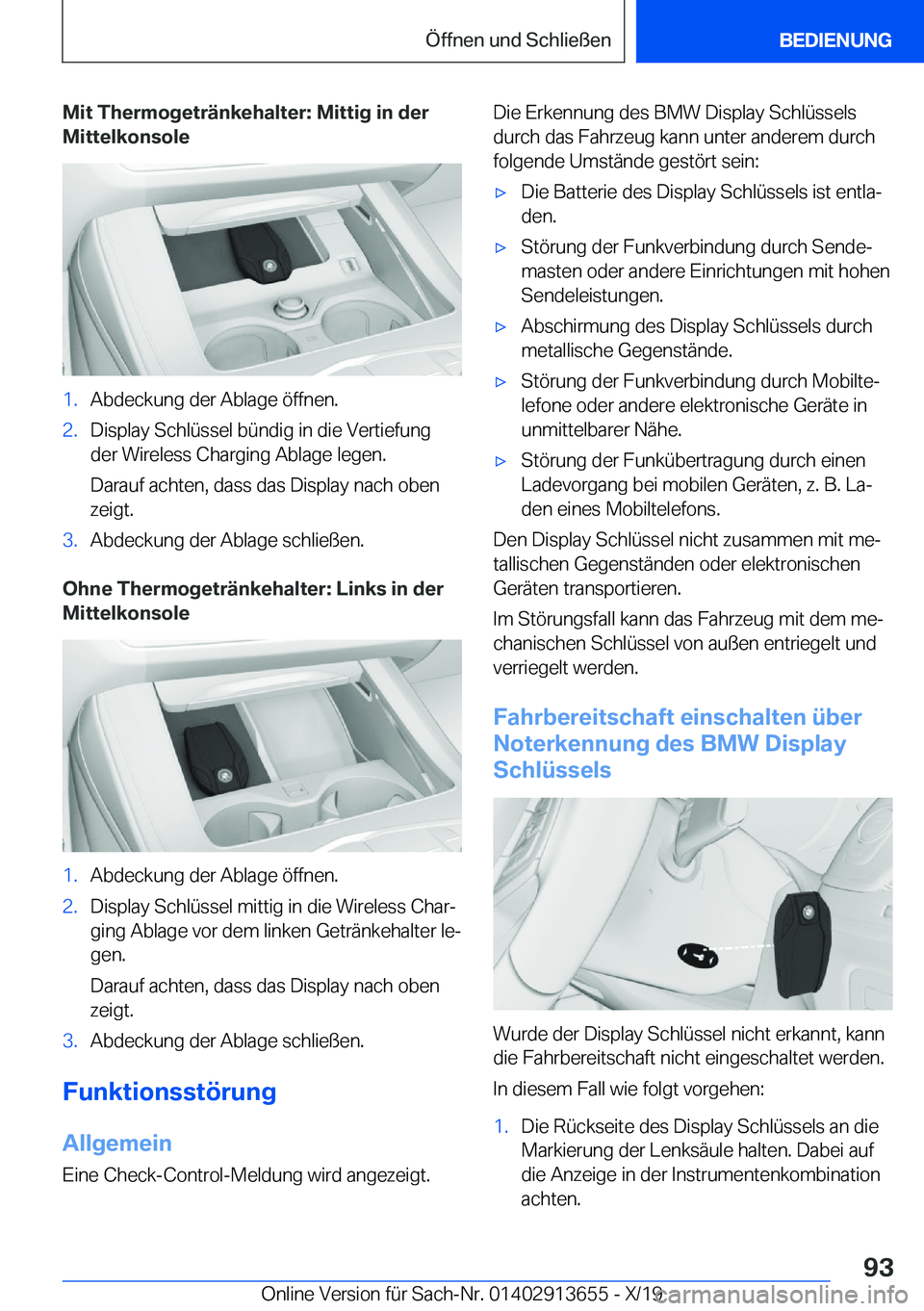 BMW X5 2020  Betriebsanleitungen (in German) �M�i�t��T�h�e�r�m�o�g�e�t�r�
