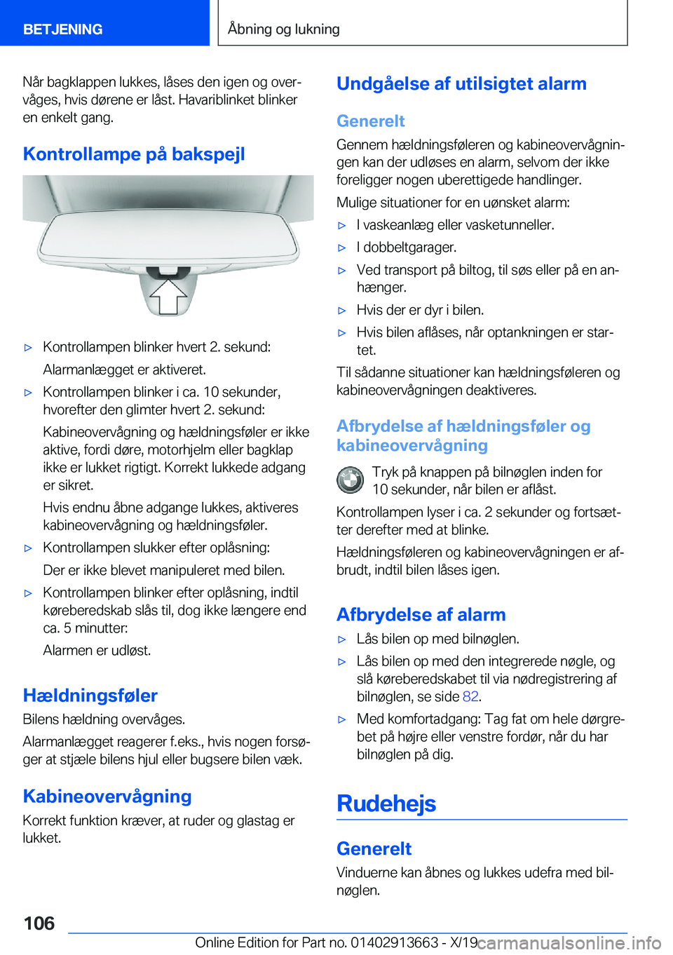 BMW X5 2020  InstruktionsbØger (in Danish) �N�å�r��b�a�g�k�l�a�p�p�e�n��l�u�k�k�e�s�,��l�å�s�e�s��d�e�n��i�g�e�n��o�g��o�v�e�rj�v�å�g�e�s�,��h�v�i�s��d�
