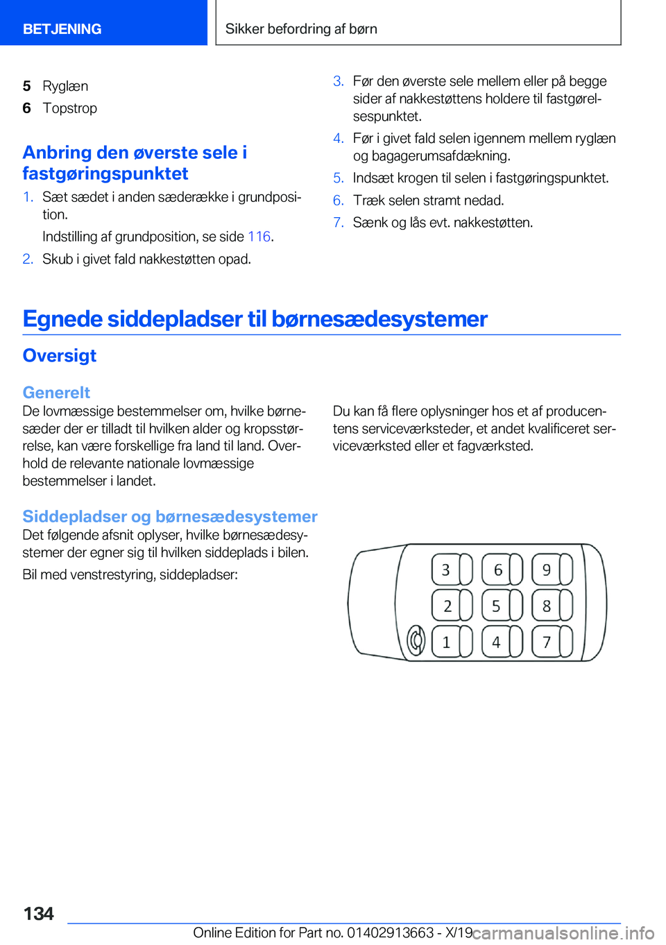 BMW X5 2020  InstruktionsbØger (in Danish) �5�R�y�g�l�æ�n�6�T�o�p�s�t�r�o�p
�A�n�b�r�i�n�g��d�e�n��