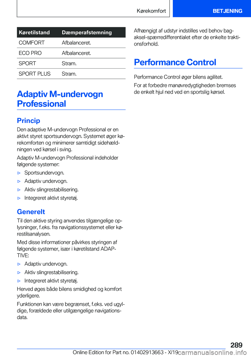 BMW X5 2020  InstruktionsbØger (in Danish) �K�