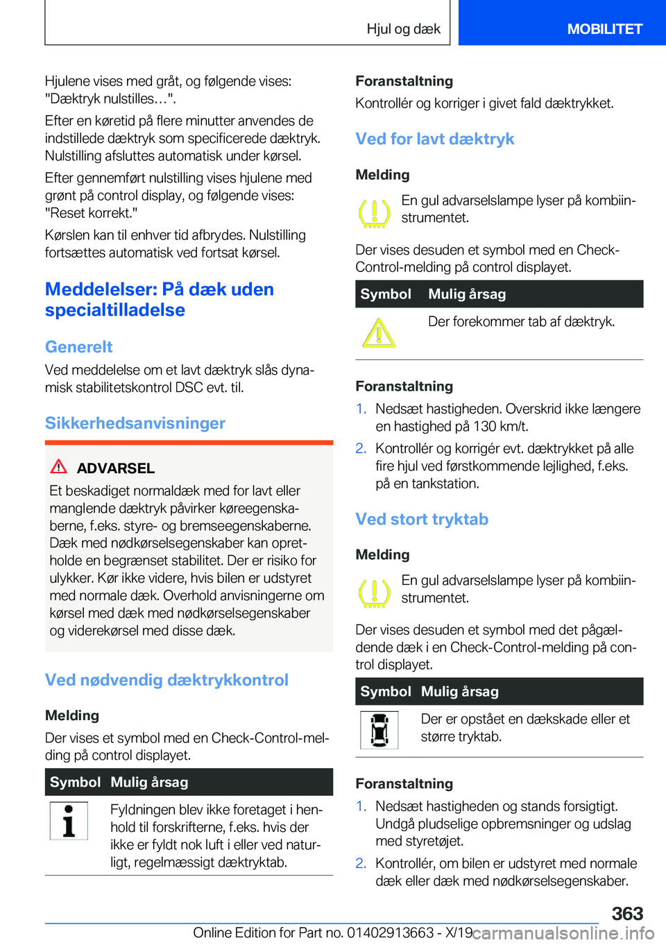 BMW X5 2020  InstruktionsbØger (in Danish) �H�j�u�l�e�n�e��v�i�s�e�s��m�e�d��g�r�å�t�,��o�g��f�