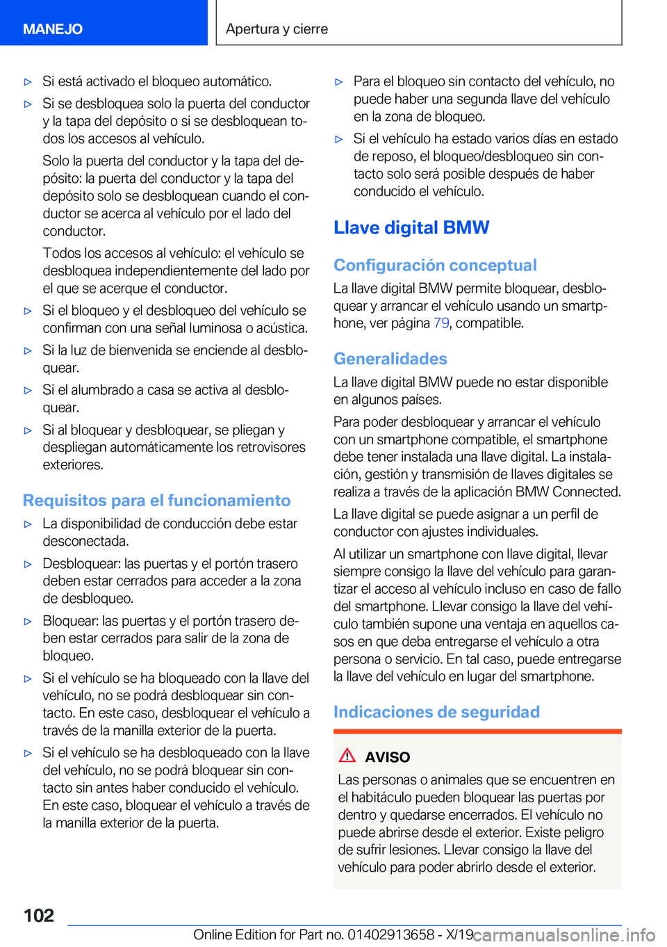 BMW X5 2020  Manuales de Empleo (in Spanish) x�S�i��e�s�t�