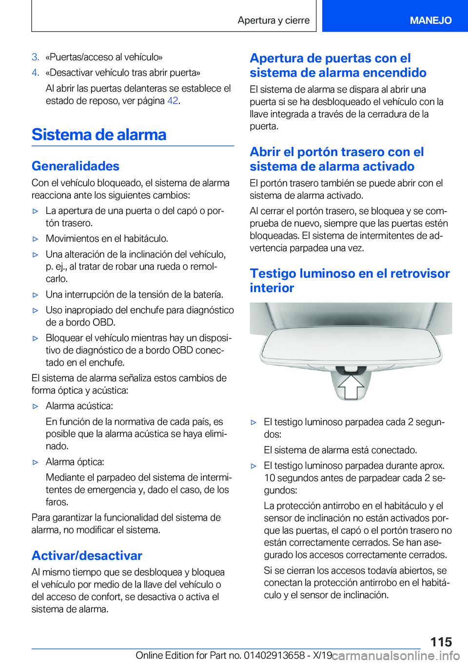 BMW X5 2020  Manuales de Empleo (in Spanish) �3�.�«�P�u�e�r�t�a�s�/�a�c�c�e�s�o��a�l��v�e�h�
