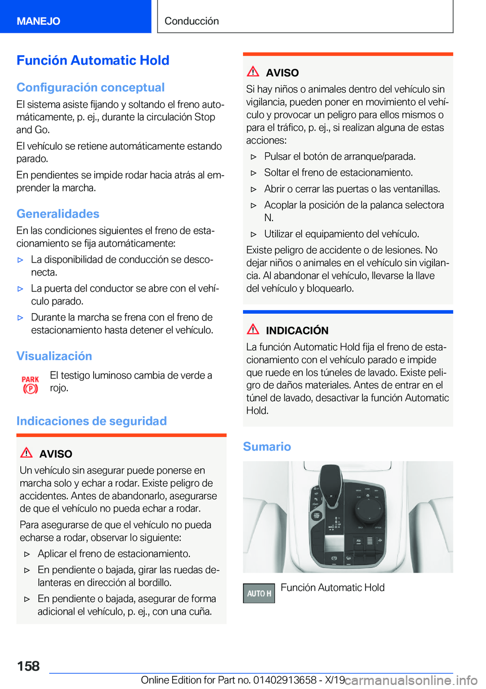 BMW X5 2020  Manuales de Empleo (in Spanish) �F�u�n�c�i�
