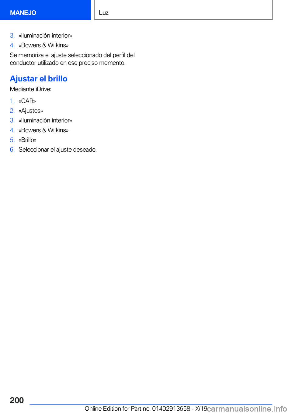 BMW X5 2020  Manuales de Empleo (in Spanish) �3�.�«�I�l�u�m�i�n�a�c�i�