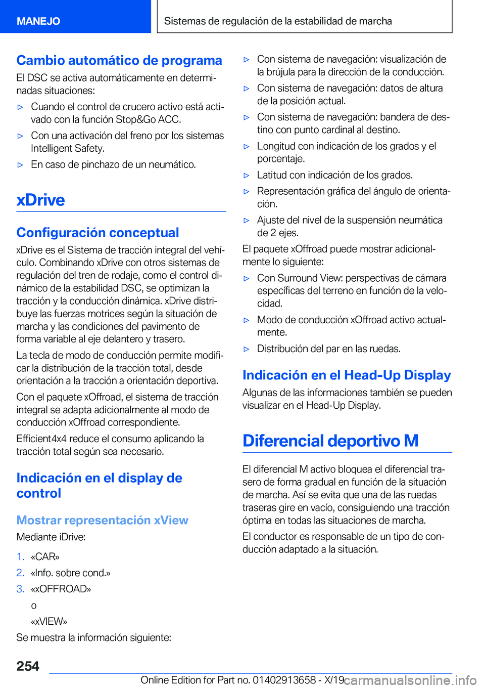 BMW X5 2020  Manuales de Empleo (in Spanish) �C�a�m�b�i�o��a�u�t�o�m�