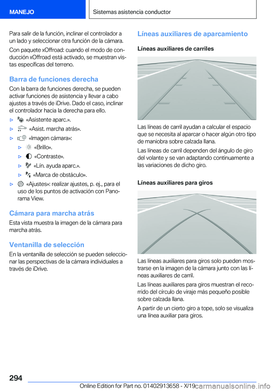 BMW X5 2020  Manuales de Empleo (in Spanish) �P�a�r�a��s�a�l�i�r��d�e��l�a��f�u�n�c�i�