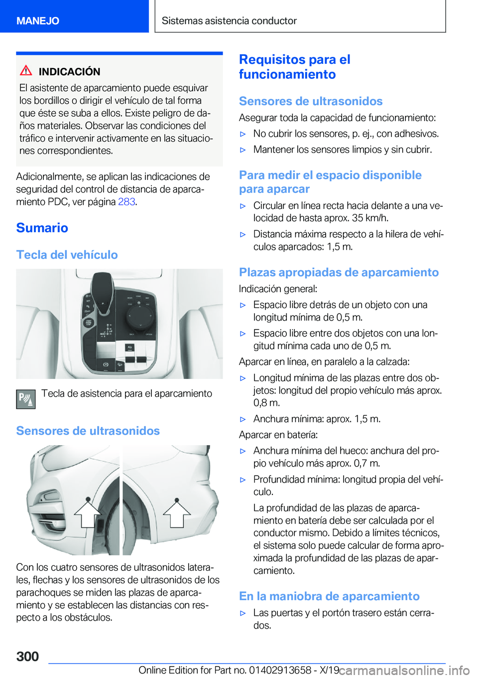 BMW X5 2020  Manuales de Empleo (in Spanish) �I�N�D�I�C�A�C�I�