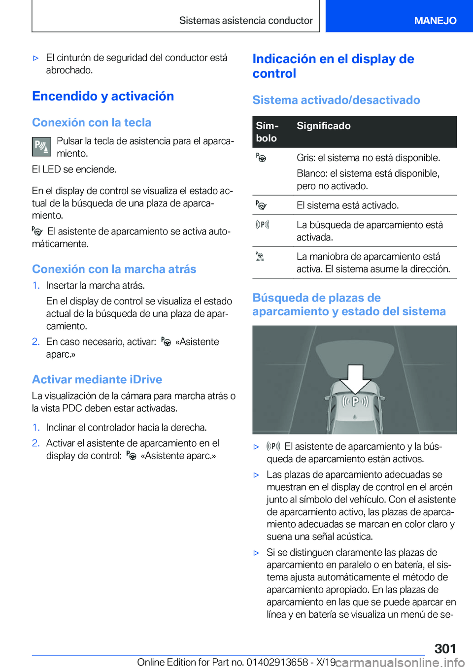 BMW X5 2020  Manuales de Empleo (in Spanish) x�E�l��c�i�n�t�u�r�