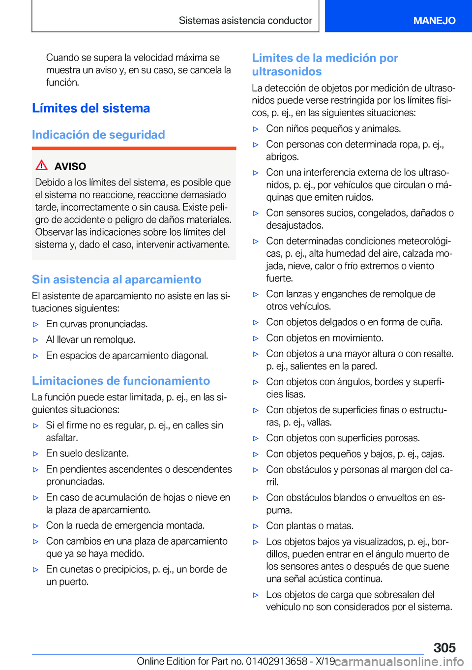 BMW X5 2020  Manuales de Empleo (in Spanish) �C�u�a�n�d�o��s�e��s�u�p�e�r�a��l�a��v�e�l�o�c�i�d�a�d��m�