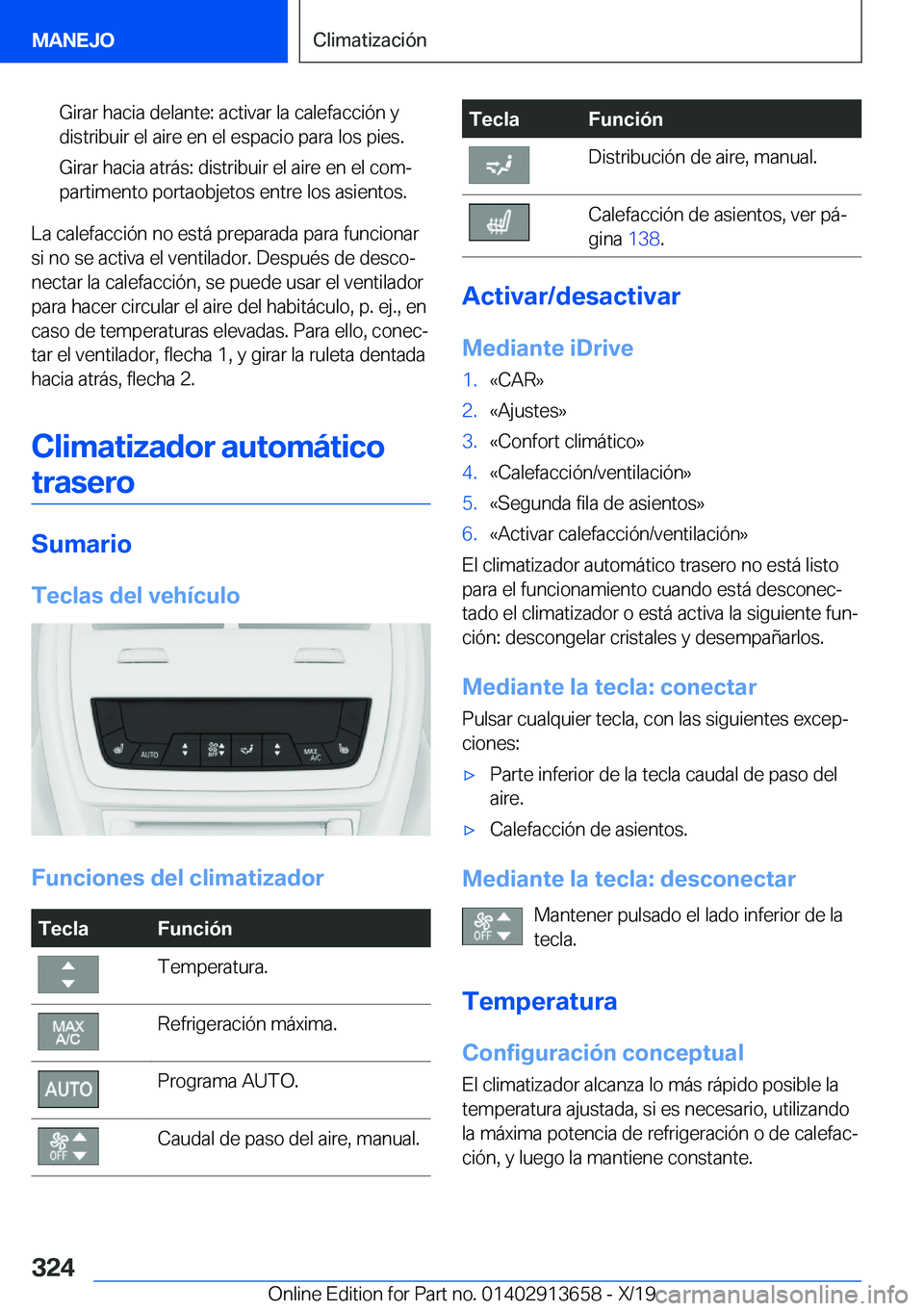 BMW X5 2020  Manuales de Empleo (in Spanish) �G�i�r�a�r��h�a�c�i�a��d�e�l�a�n�t�e�:��a�c�t�i�v�a�r��l�a��c�a�l�e�f�a�c�c�i�
