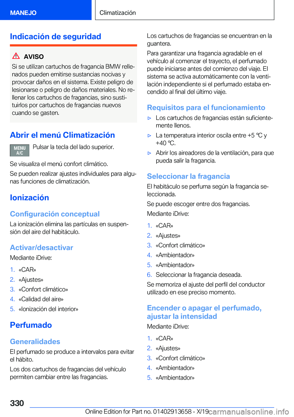BMW X5 2020  Manuales de Empleo (in Spanish) �I�n�d�i�c�a�c�i�