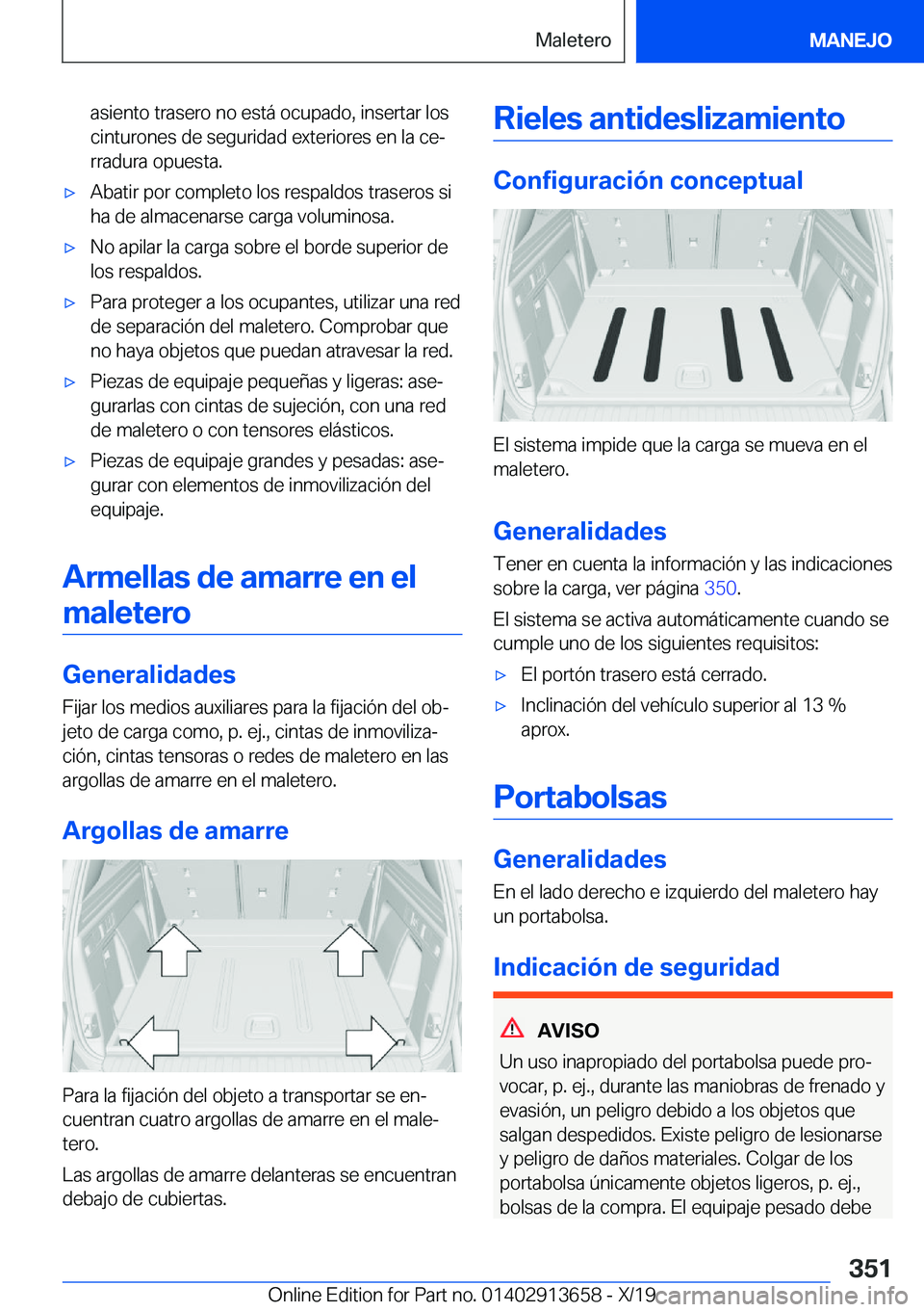 BMW X5 2020  Manuales de Empleo (in Spanish) �a�s�i�e�n�t�o��t�r�a�s�e�r�o��n�o��e�s�t�