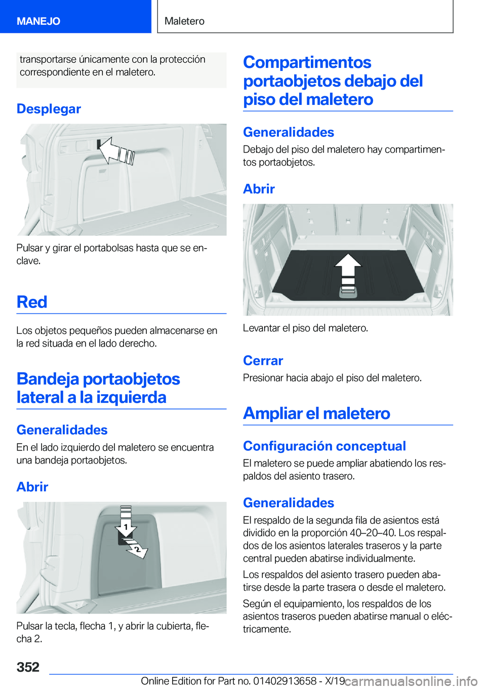 BMW X5 2020  Manuales de Empleo (in Spanish) �t�r�a�n�s�p�o�r�t�a�r�s�e��