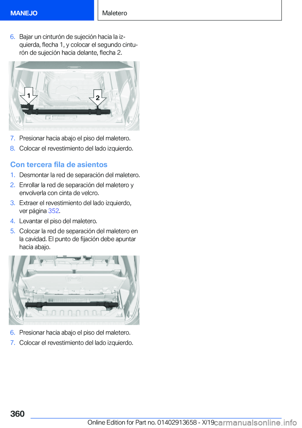 BMW X5 2020  Manuales de Empleo (in Spanish) �6�.�B�a�j�a�r��u�n��c�i�n�t�u�r�
