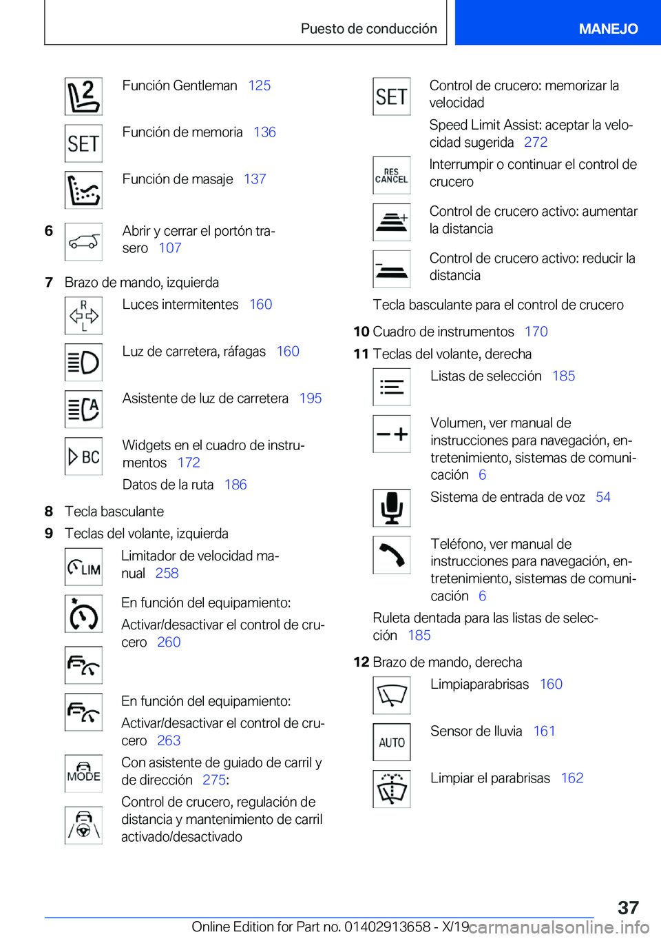BMW X5 2020  Manuales de Empleo (in Spanish) �F�u�n�c�i�