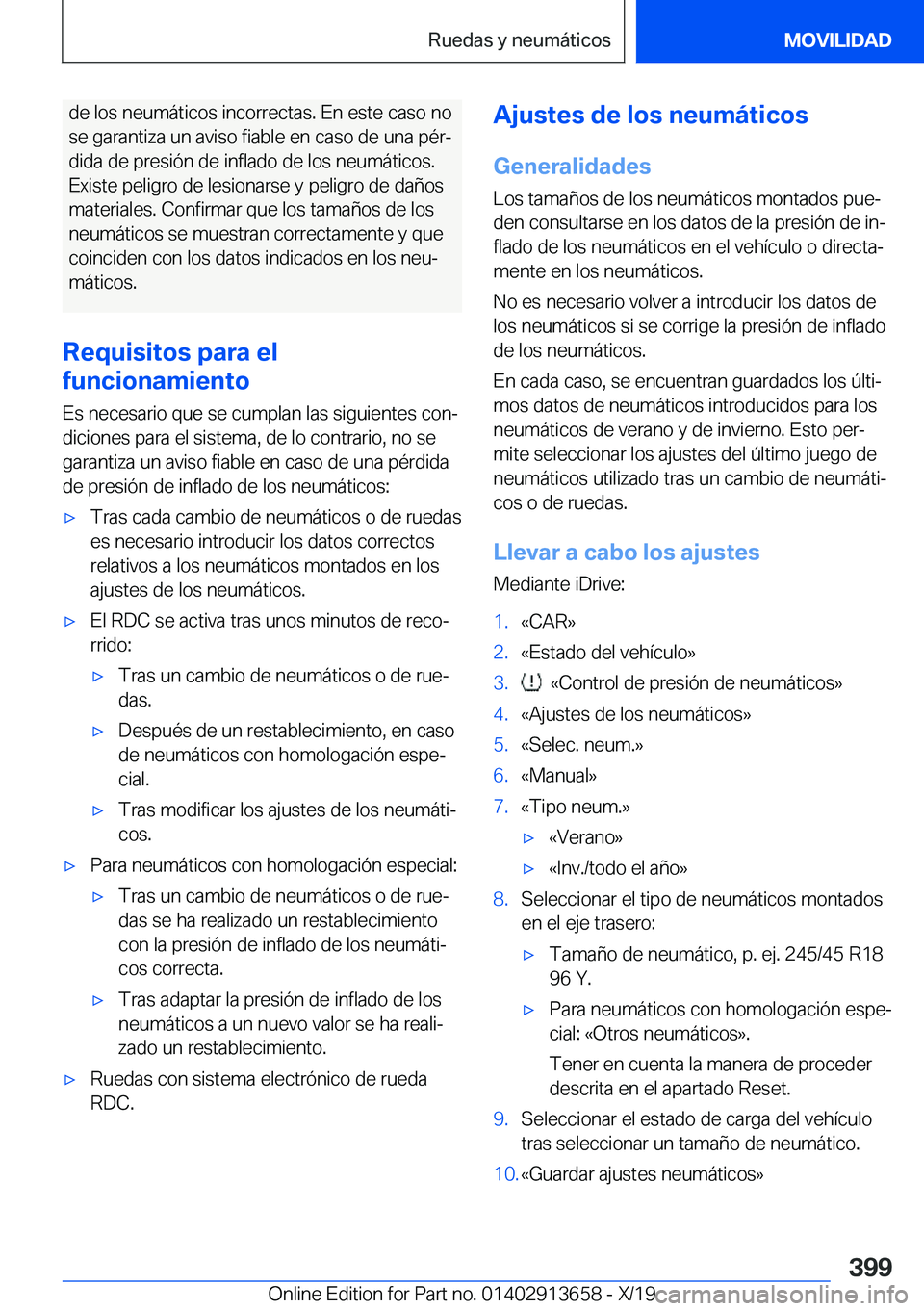 BMW X5 2020  Manuales de Empleo (in Spanish) �d�e��l�o�s��n�e�u�m�