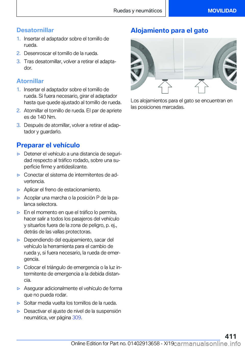 BMW X5 2020  Manuales de Empleo (in Spanish) �D�e�s�a�t�o�r�n�i�l�l�a�r�1�.�I�n�s�e�r�t�a�r��e�l��a�d�a�p�t�a�d�o�r��s�o�b�r�e��e�l��t�o�r�n�i�l�l�o��d�e
�r�u�e�d�a�.�2�.�D�e�s�e�n�r�o�s�c�a�r��e�l��t�o�r�n�i�l�l�o��d�e��l�a��r�u�e�d�