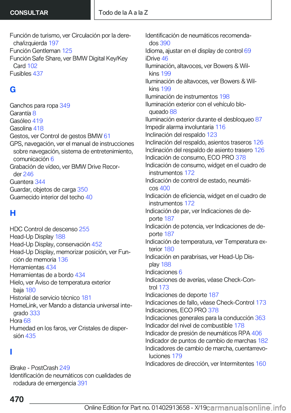 BMW X5 2020  Manuales de Empleo (in Spanish) �F�u�n�c�i�