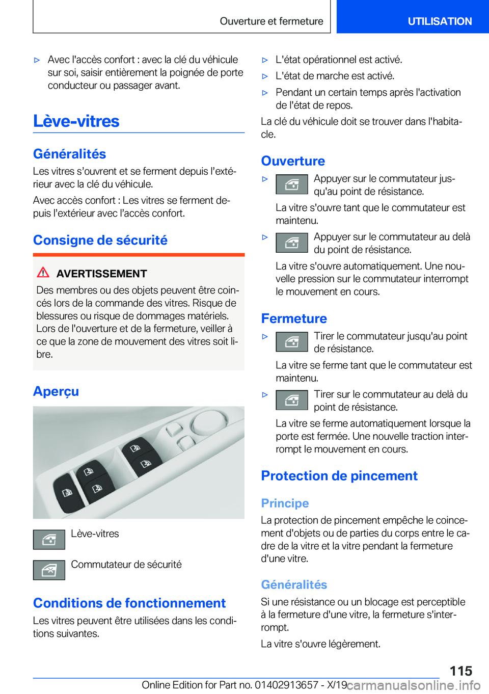 BMW X5 2020  Notices Demploi (in French) 'x�A�v�e�c��l�'�a�c�c�è�s��c�o�n�f�o�r�t��:��a�v�e�c��l�a��c�l�é��d�u��v�é�h�i�c�u�l�e�s�u�r��s�o�i�,��s�a�i�s�i�r��e�n�t�i�è�r�e�m�e�n�t��l�a��p�o�i�g�n�é�e��d�e��p�o�r�t�