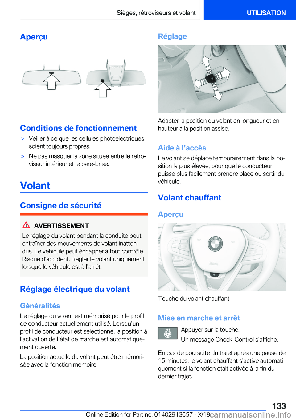 BMW X5 2020  Notices Demploi (in French) �A�p�e�r�ç�u
�C�o�n�d�i�t�i�o�n�s��d�e��f�o�n�c�t�i�o�n�n�e�m�e�n�t
'x�V�e�i�l�l�e�r��