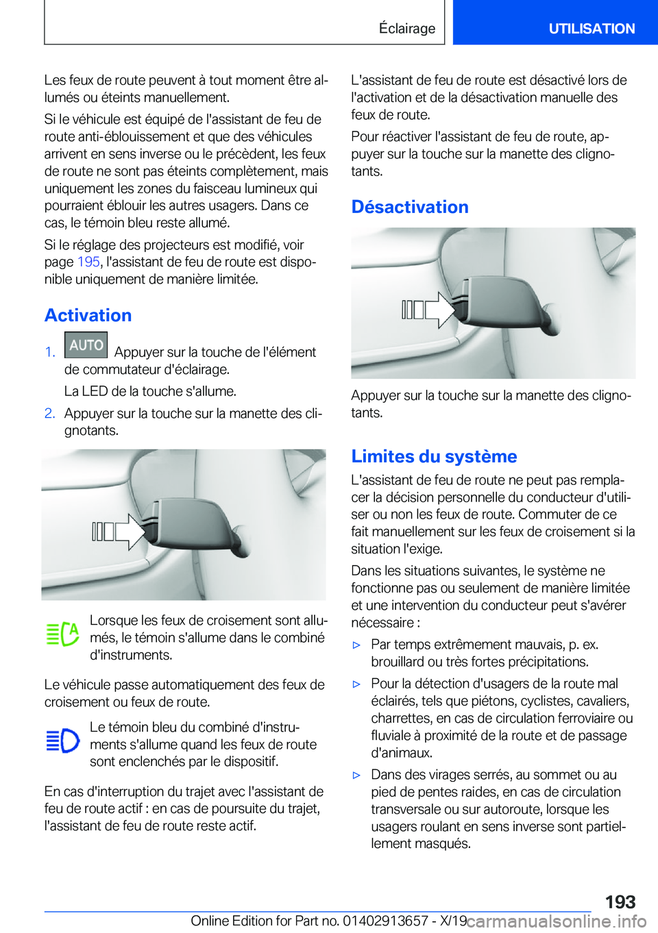 BMW X5 2020  Notices Demploi (in French) �L�e�s��f�e�u�x��d�e��r�o�u�t�e��p�e�u�v�e�n�t��