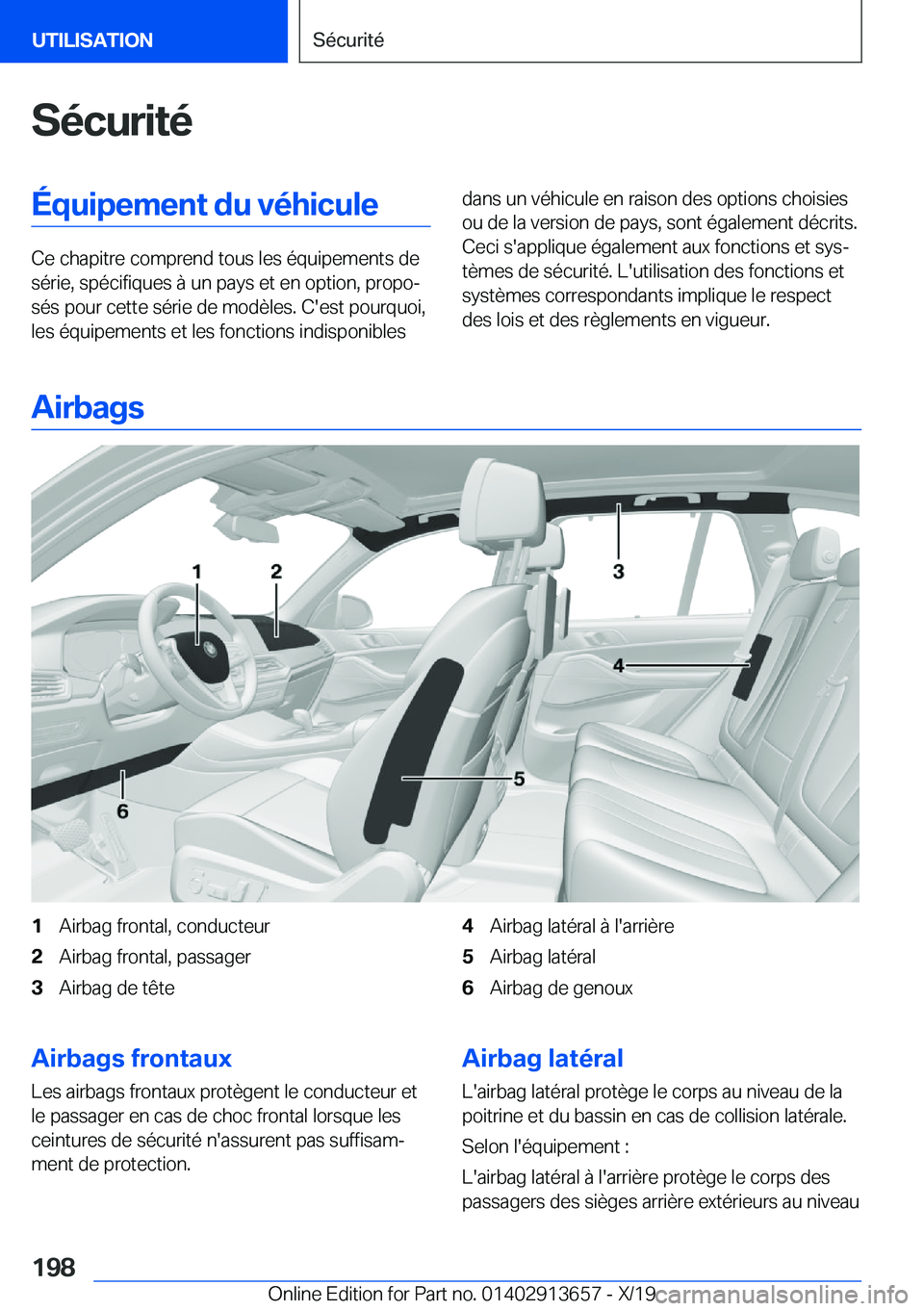 BMW X5 2020  Notices Demploi (in French) �S�é�c�u�r�i�t�é�